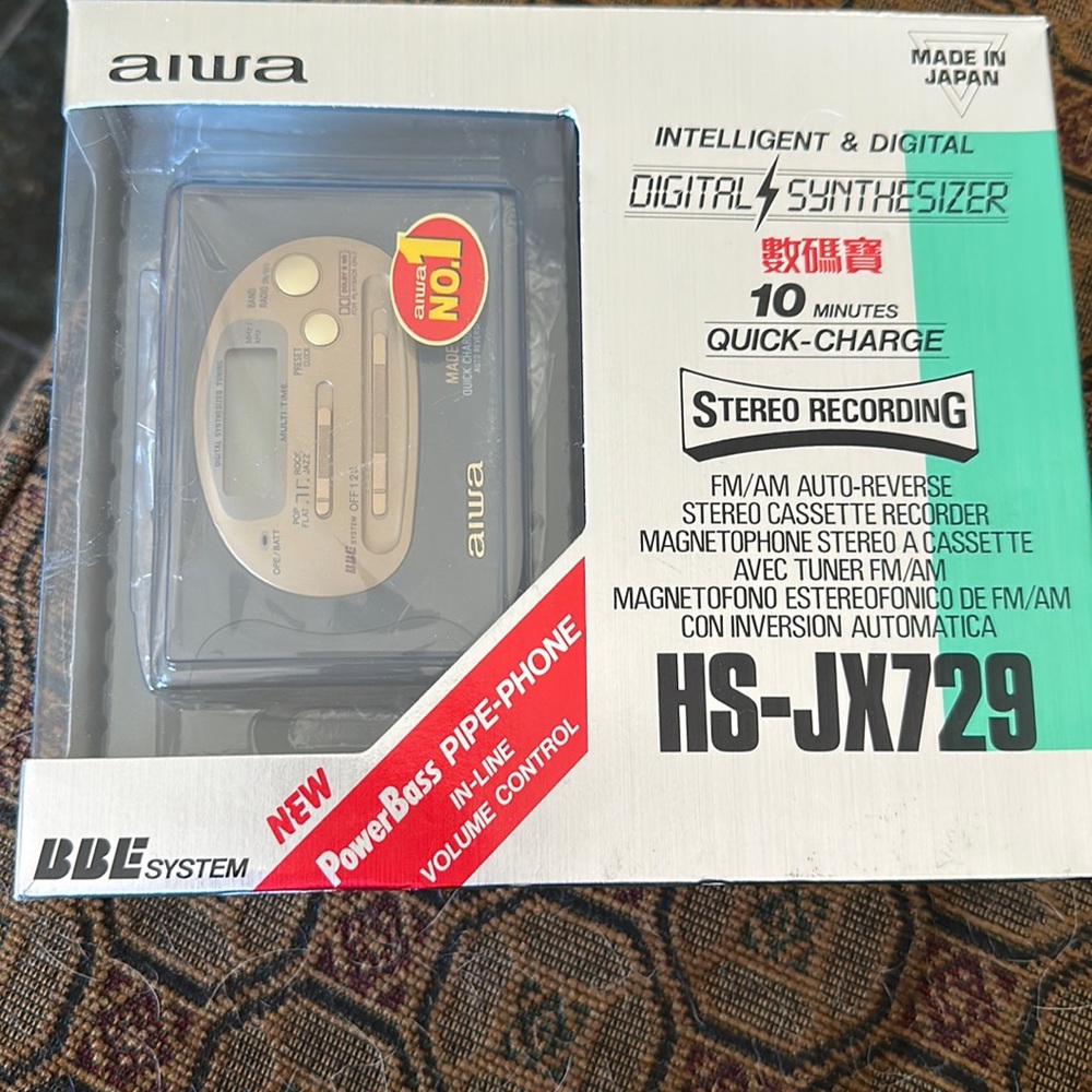 Brand new in box AIWA stereo cassette recorder HS-JX729